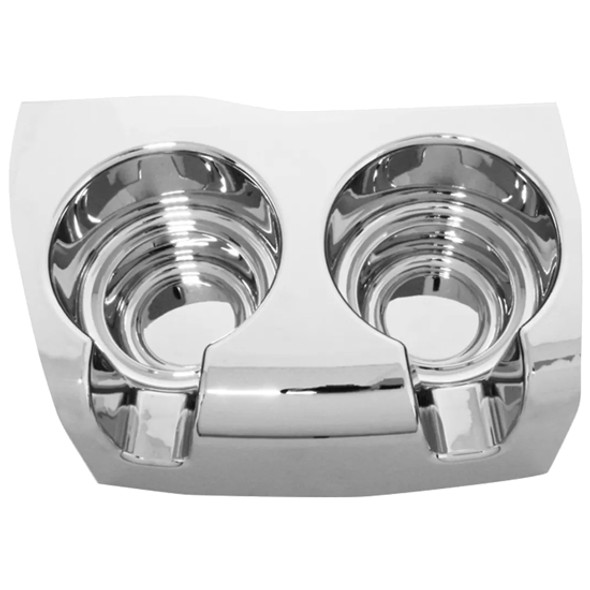 Chrome Plastic Deluxe Dual Cup Holder For Kenworth W900B, W900L, W900S