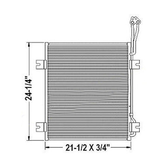 BESTfit AC Condenser 20.25 X 23.5 Inch For International TranStar, 5000, 7000, 8000, 9200, 9400 & 9900