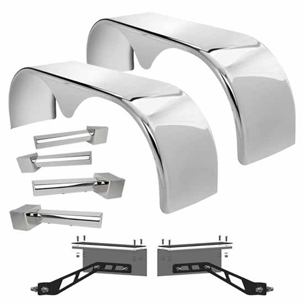 Hogebuilt 105 Inch 304 Stainless Steel Low Rider Teardrop Full Fender Kit  For Flex Air Suspension Hogebuilt 105 Inch 304 Stainless Steel Low Rider Teardrop Full Fender Kit  For Flex Air Suspension