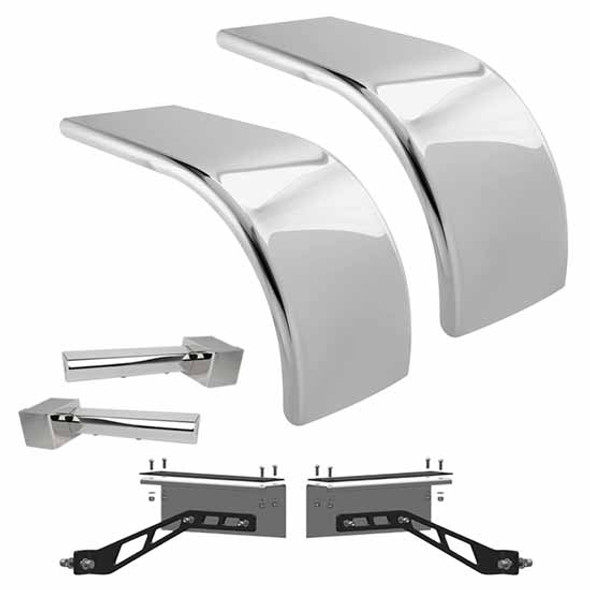 Hogebuilt Stainless Steel Half Fender Kit  For Peterbilt W/ Flex Air Suspension Hogebuilt Stainless Steel Half Fender Kit  For Peterbilt W/ Flex Air Suspension