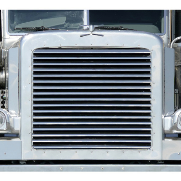 Stainless Steel Louvered Grille With 17 Bars For Peterbilt 388 & 389