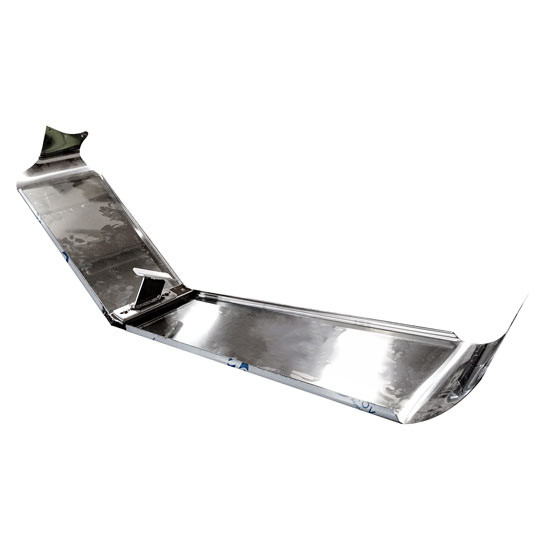 CSM 12 1/2 Inch SS Bowtie Drop Visor, Blind Mount For Peterbilt Flat Top/ Ultra Cab W/ Door Mounted Mirrors