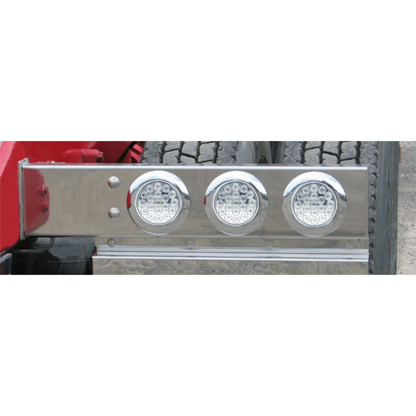 Rear Spring Loaded Light Bars W/ 6 - 4 Inch Red LED Clear Lens Lights & 3.75 Inch Bolt Spacing