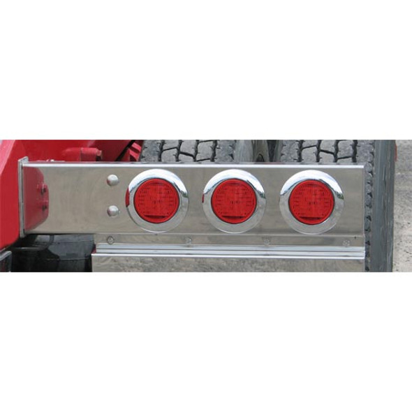Spring Loaded Rear Light Bars W/ 6 - 4 Inch Lights & 3.75 Inch Bolt Spacing - Red LED/ Red Lens