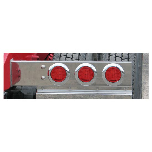 Spring Loaded Rear Light Bars W/ 6 - 4 Inch LED Lights & 2.5 Inch Bolt Spacing - Red LED/ Red Lens