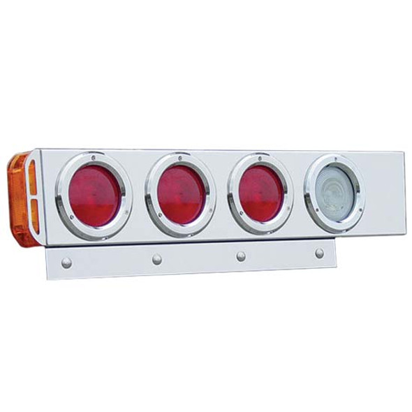 Stainless Steel Mud Flap Hanger W/ 3 Red, 1 White & 1 Super 21 End Lights