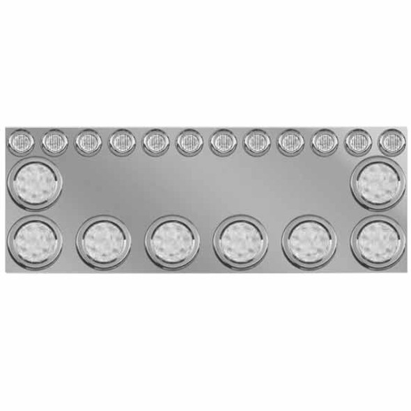 SS Rear Center Light Panel W/ 9 - 4 Inch & 12 - 2 Inch Round LED Lights & Bezels