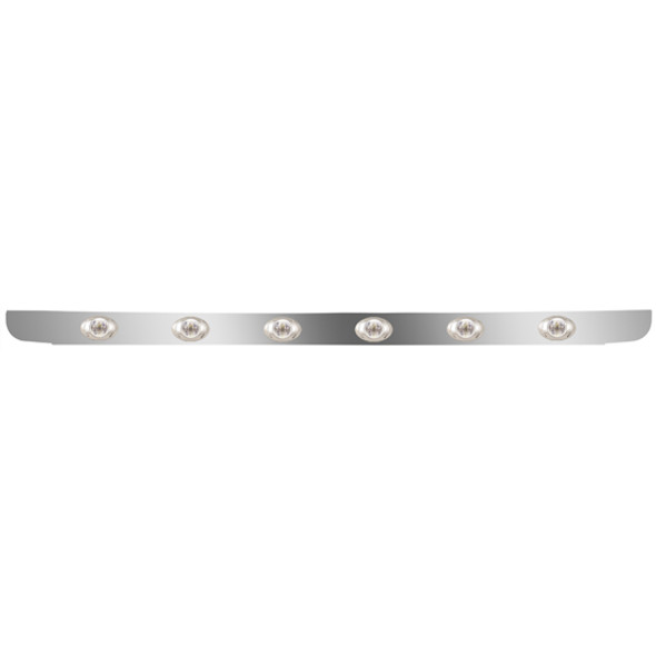 Stainless Steel Bumper Light Bars W/ 12 P3 Amber/Clear LEDs For Freightliner Coronado 2003-Current