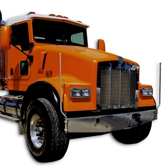 Bores Stainless Steel Bumper Guides 51 Inch W/ LED For Kenworth, Freightliner, International & Mack