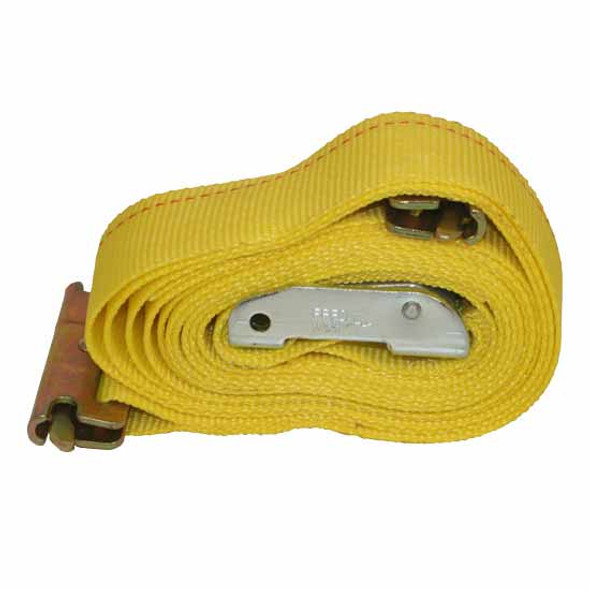 Polyester E-Clip Strap W/ Cam Buckle - 2 Inch X 12 Foot - Yellow