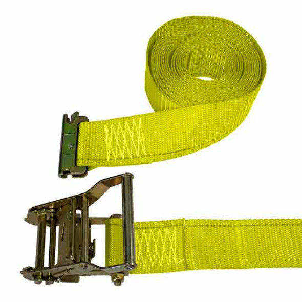 Polyester E-Strap W/ Rachet- 2 Inch X 12 Inch - Yellow