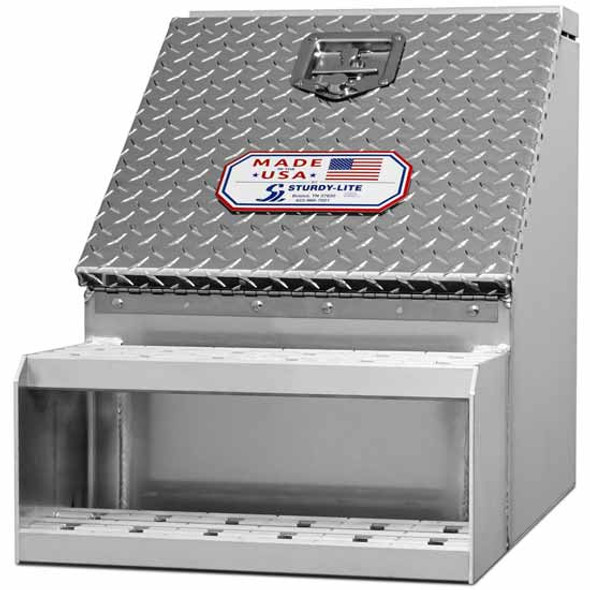 20 X 18 Inch Smooth Aluminum Step Box With Diamond Plate Door