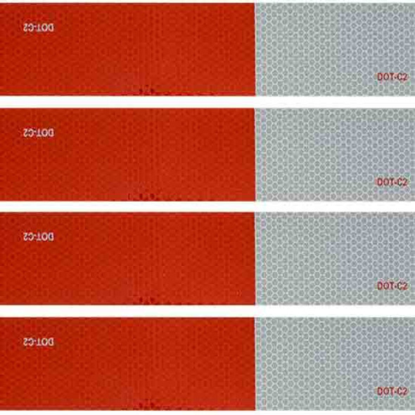 DOT-C2 Conspicuity Reflective Tape Red & White 18 Inch X 2 Inch