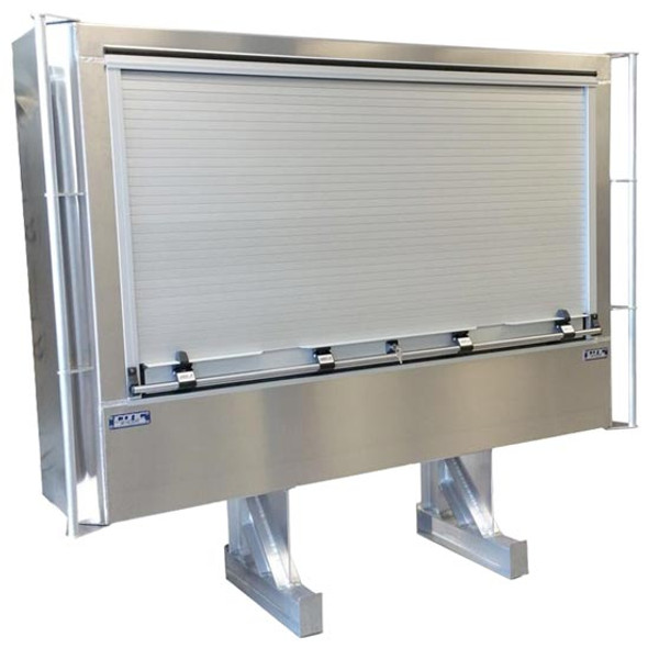 Smooth Aluminum Cab Rack -68 X 78 X 14 Inch - W/ Roll-Up Doors, 2 Chain Hangers & Dividers
