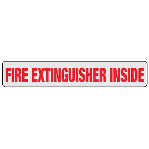 2 X 12 Inch Fire Extinguisher Inside Decal - Red Text On Clear