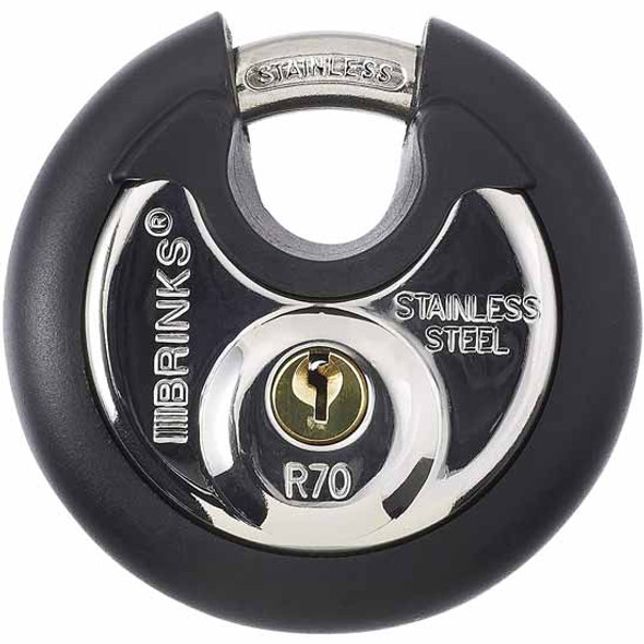Brinks 70MM Commercial Disk Lock With Stainless Steel Shackle