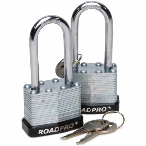RoadPro 40MM Laminated Steel Padlock W/ Bumper Guard And 2 Inch Shackle - Pair