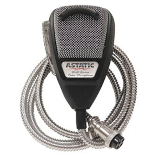 Astatic 636LSE Noise-Canceling 4 Pin CB Microphone Silver Edition