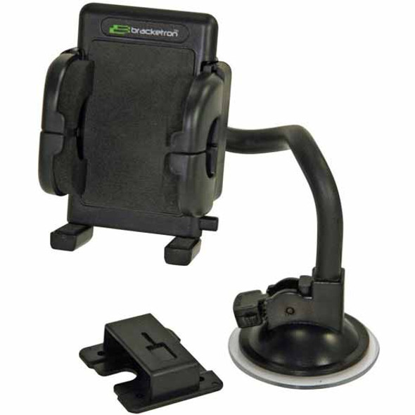 Bracketron Windshield-Mount Mobile Grip-iT Combination Phone-Tablet-GPS Holder