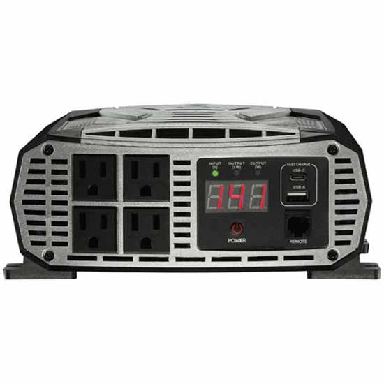 Cobra 2500-5000 Watt AC-DC Power Inverter With 3 Plugs, 5 Watt USB Plug, Power Indicator, Alarm