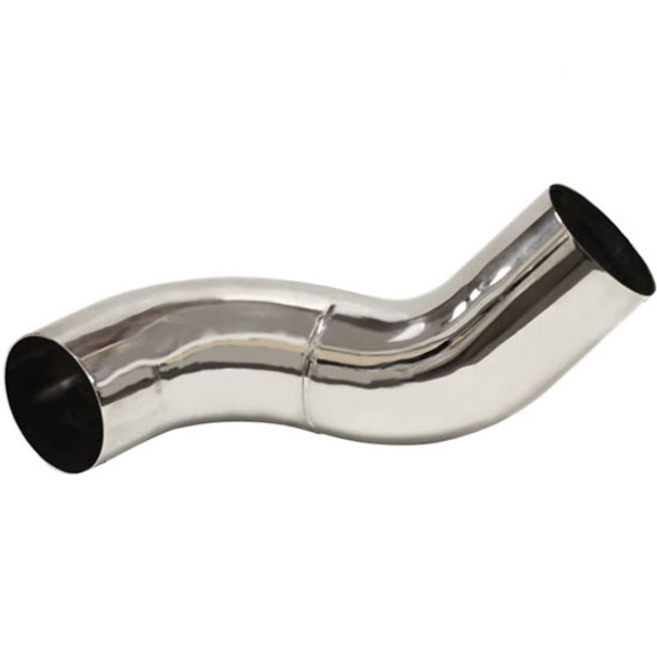 Chrome Multi-Bend Economy Elbow Replaces 14-13845C For Peterbilt 377, 378, 379 Driver Side