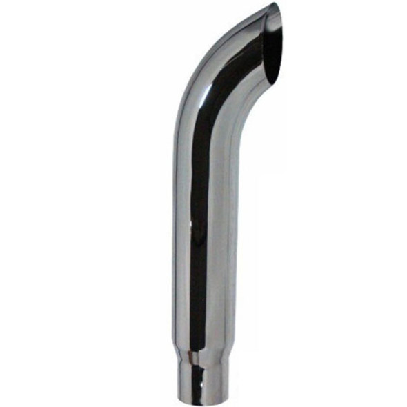 Grand Rock Chrome 6 Inch Reduces To 5 Inch OD Curve Turn Out Exhaust Stack - 48 Inch Length