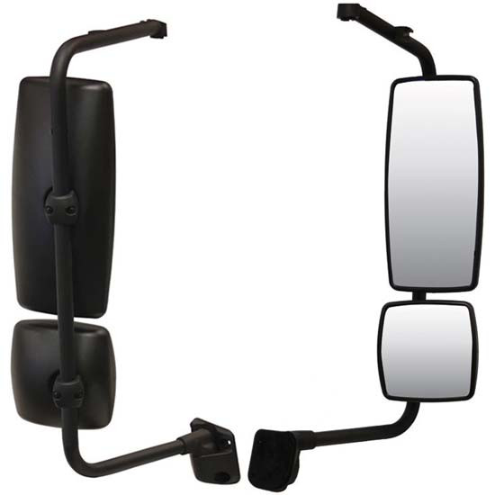 Black Plastic Mirror Assembly Replaces 3561588C91/C94/C96/C97 For International Passenger Side