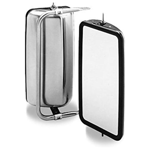 7 X 16 Inch Stainless Steel West Coast Mirror - Heated And Motorized With 10 Foot Harness For Passenger Side