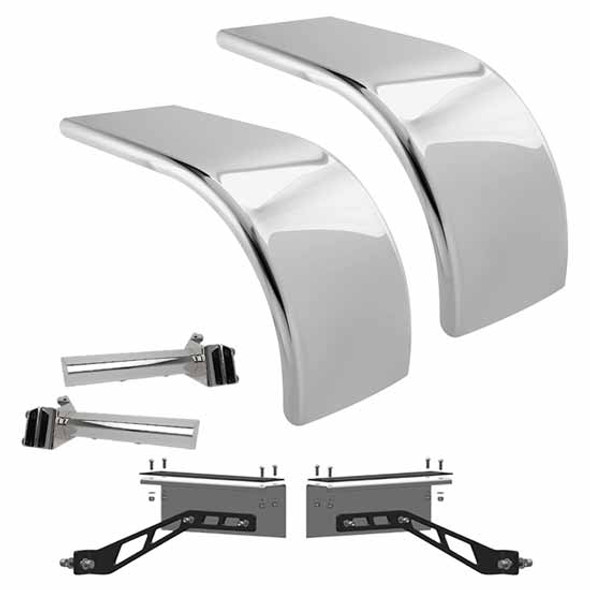 Hogebuilt Low Rider 72 Inch Stainless Steel Half Tandem Fender Kit For Freightliner W/ Air Liner Suspension Hogebuilt Low Rider 72 Inch Stainless Steel Half Tandem Fender Kit For Freightliner W/ Air Liner Suspension