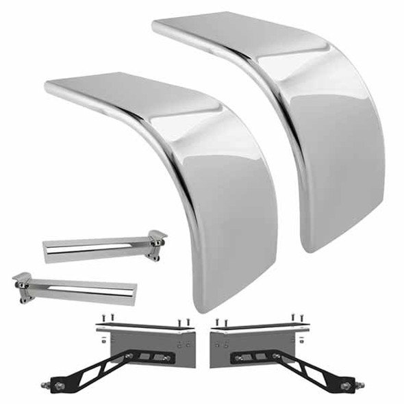 Hogebuilt 80 Inch 304 Stainless Steel Ultimate Low Rider Half Fender Kit For Kenworth W/ AG400L Suspension Hogebuilt 80 Inch 304 Stainless Steel Ultimate Low Rider Half Fender Kit For Kenworth W/ AG400L Suspension