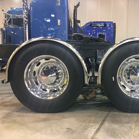 80 Inch 16 Gauge Stainless Steel Single Axle Fenders W/ Rolled Edge For 43 Inch Tires