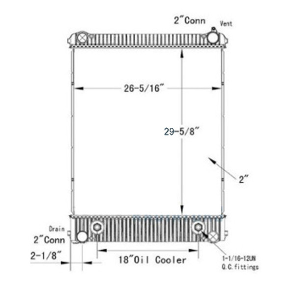 BESTfit Plastic Aluminum Radiator W/ Oil Cooler For Freightliner M2-106, M2 Bus, Thomas Bus