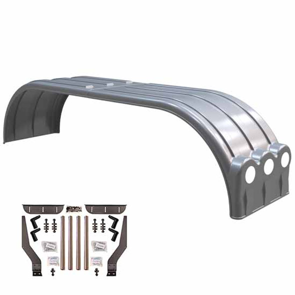 Minimizer The Brute Liquid Platium Full Fender Kit W/ Light Box, Stainless Steel Mounting Brackets