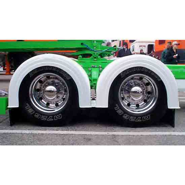 White Gel-Coat 101.5 Inch Fiberglass Double Hump Full Fenders W/O Brackets-Pair