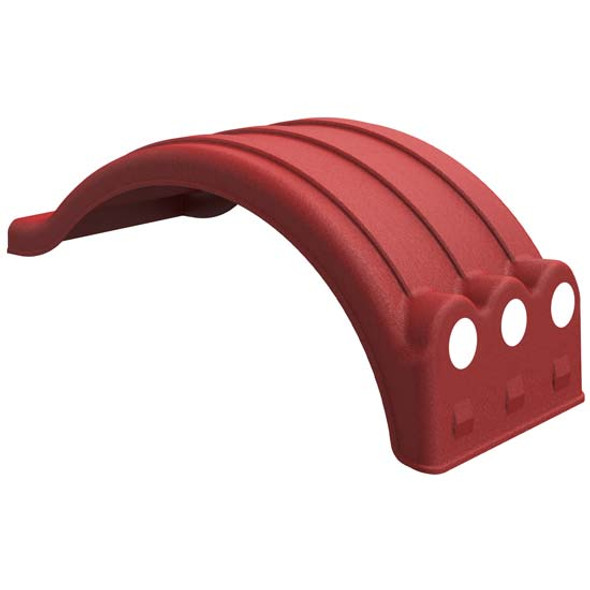Minimizer PM1352LR Red Poly Rear Fender Section W/ Light Box For Tandem Axle Tractor Or Trailer W/ 52 Inch Axle