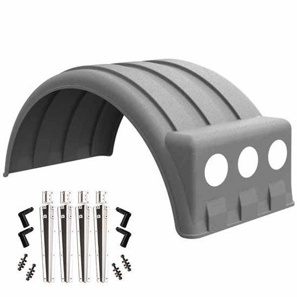 Minimizer MIN221800 Single Axle Fender Kit - Galvanized Finish Liquid  Platium Plastic Bolt-On Mounting Brackets - Elite Truck Accessories