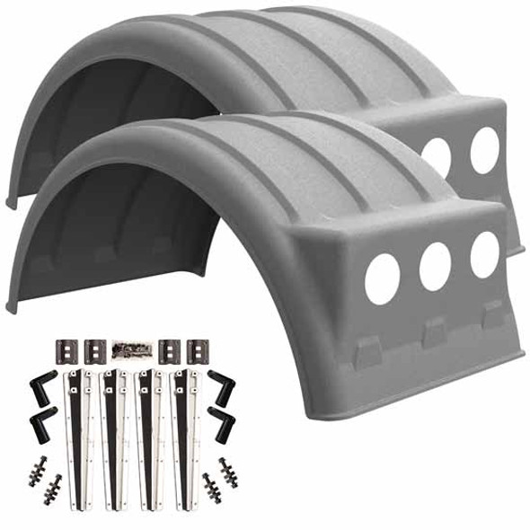 Minimizer MIN150 Tandem Axle Fender Kit - Galvanized Finish Mirror