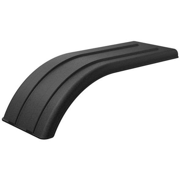 Minimizer Smoky Black Mirror Finish Poly 94 Inch Tandem Axle Fender 19.5In  Width, 12In Drop For Wide Base / Super Single Tires - Elite Truck  Accessories