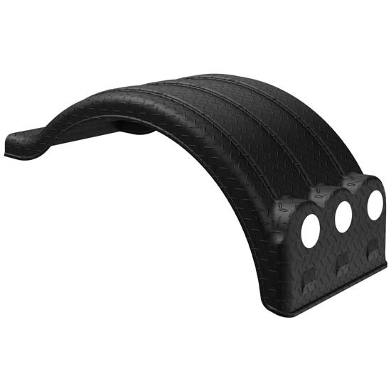 Minimizer Diamond Plate Black Poly Double Deuce 54 Inch Spread Fender Section W/ Light Box 22 X 26 Inch