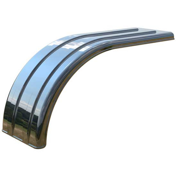 Minimizer Smoky Black Mirror Finish Poly 94 Inch Tandem Axle Fender 19.5In  Width, 12In Drop For Wide Base / Super Single Tires - Elite Truck  Accessories