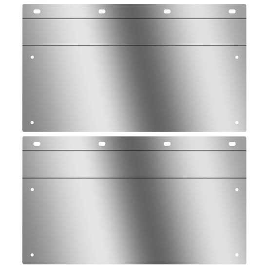 Stainless Steel Blank Anti-Sail Brackets 12.5 X 24 Inch  For Mud Flaps