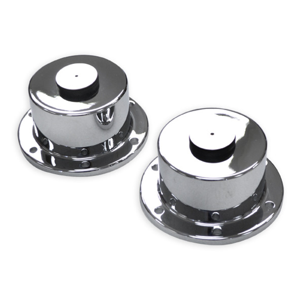 Chrome-Plated Billet Aluminum Front Oil Cap Cover Smooth Face Without Window - 4.50 Inch Bolt Pattern