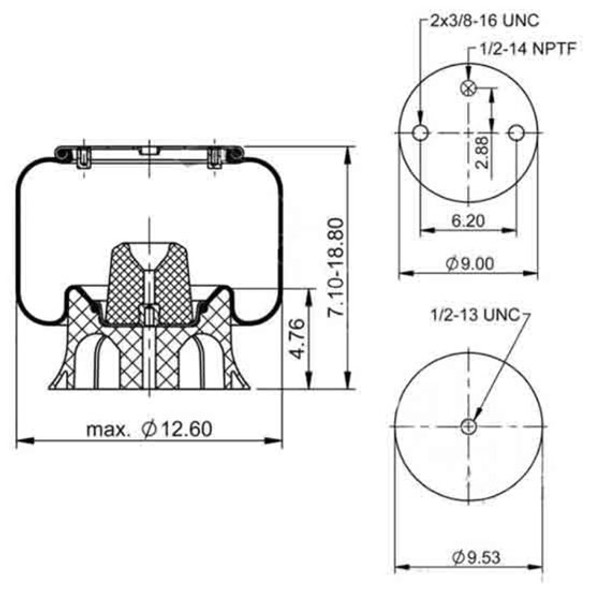 Air Bag Replaces C81-1003, C81-1012, C81-6000 & W01-358-8813 For Flex Air, AG380 & Airglide Suspensions