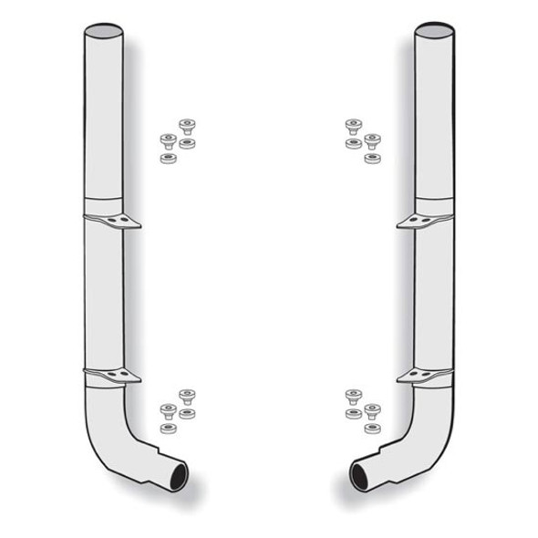 American Eagle 8-5 X 120 Inch Stainless Steel Exhaust Kit W/ Flat Top Stacks & Peterbilt Style Elbows