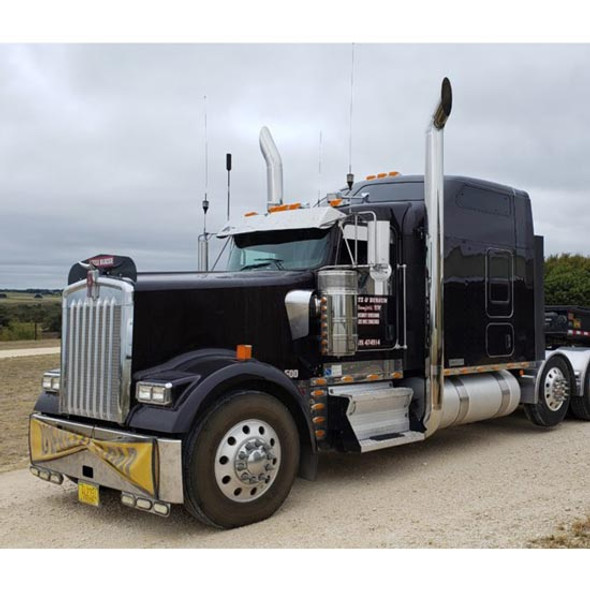 American Eagle 8-5 X 120 Inch Stainless Steel Exhaust Kit W/ West Coast Turnout Stacks & Peterbilt Style Elbows