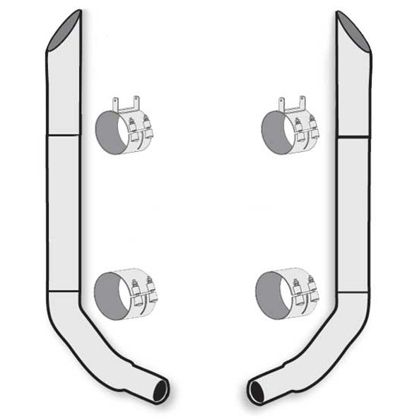American Eagle 8-5 X 120 Inch Stainless Steel Exhaust Kit With Miter Stacks & OE Style Elbows