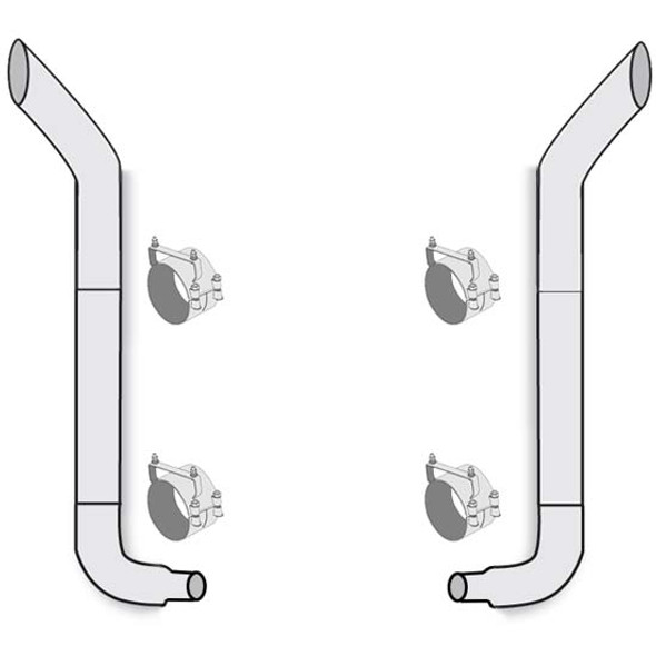 American Eagle 7-5 X 120 Inch Stainless Steel Bull Hauler Exhaust Kit  For Freightliner