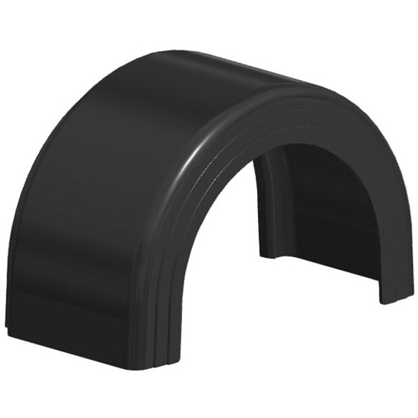 48.5 Inch Black Gel-Coat Fiberglass Wide Lip Single Axle Fender