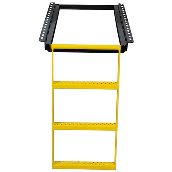 Yellow Carbon Steel 3 Rung Retractable Truck Step