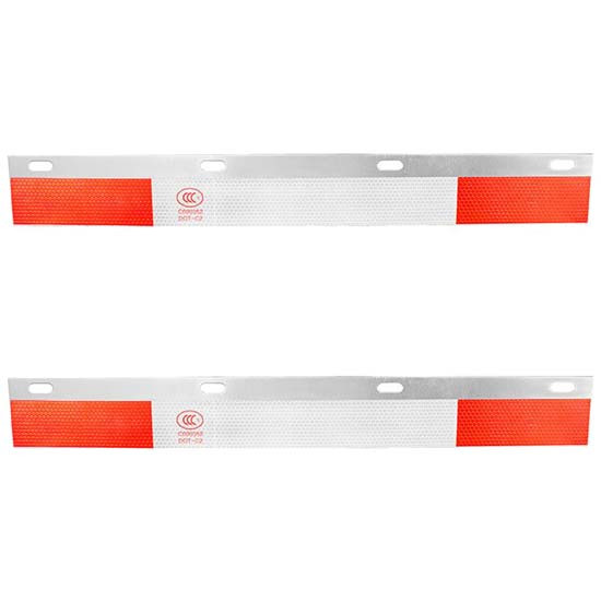 Aluminum Straight Top Flap Plates, 24 Inch W/ Reflectors